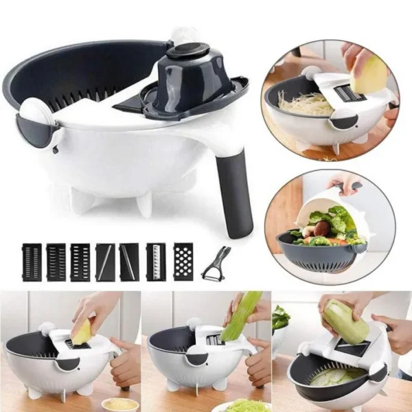 Multi-Function Vegetable Cutter with Drain Basket
