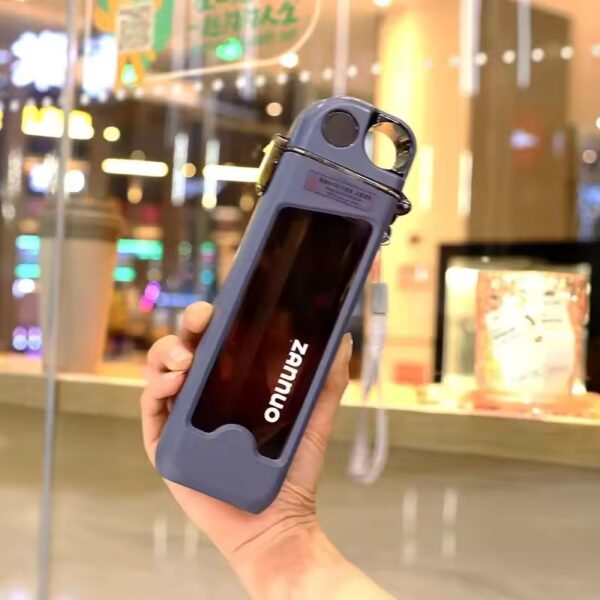Square Double-Layer Classic Straw Water Bottle – 350ML - Image 2
